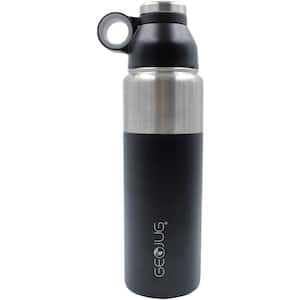 Geojug 24 oz. Black Stainless Steel Vacuum-Insulated Water Bottle