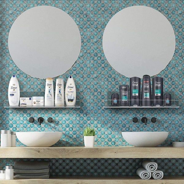 Acrylic Shower Shelf - 600L, Bathroom Wall Shelves