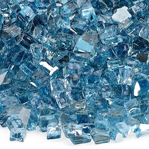 1/4 in. Pacific Blue Reflective Fire Glass 10 lbs. Bag