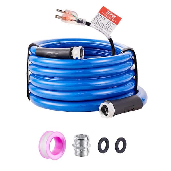 VEVOR 15 ft. Heated Water Hose for RV, Heated Drinking Water Hose Antifreeze to -45°F, Automatic Self-regulating, 5/8 in.