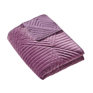 Riviera Velvet Mauve Solid Color 50 in. x 60 in. Dutch Velvet Throw Blanket