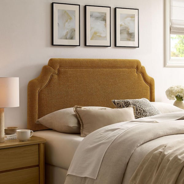 Magnolia King Size Upholstered Fabric Headboard in Copper