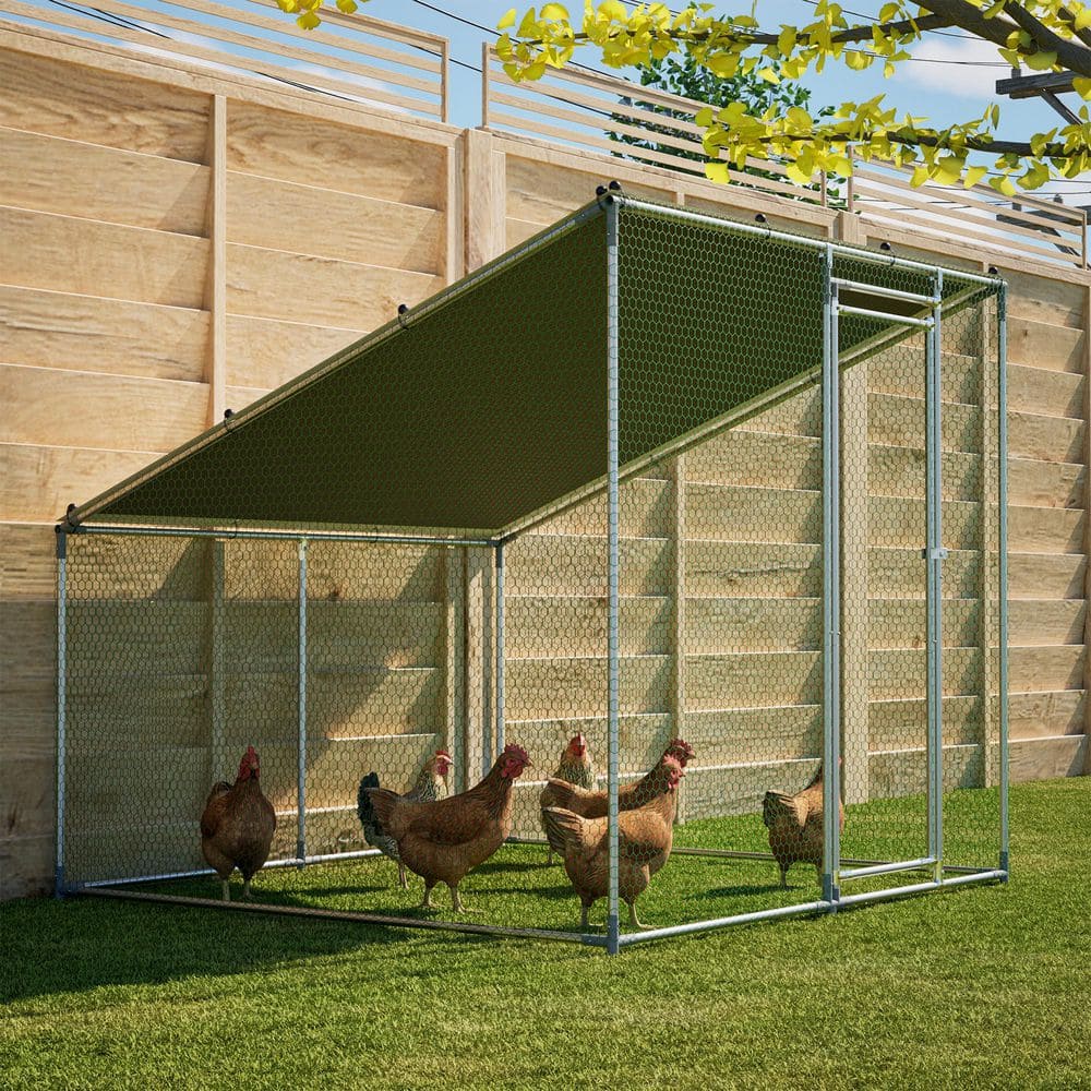 Thanaddo 84 in. x 78 in. x 72 in. Galvanized Chicken Coop Metal