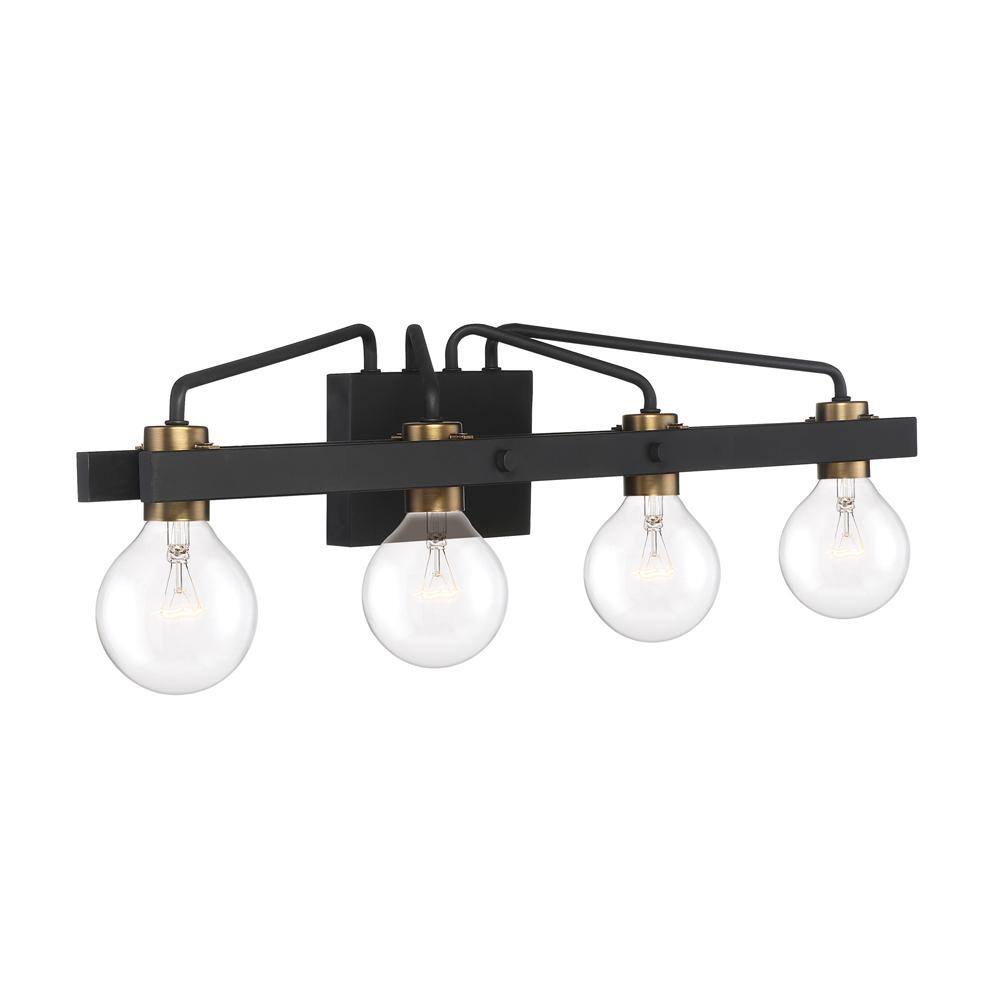 Ravella 33'' Black Steel 4-Light Industrial Bath Vanity