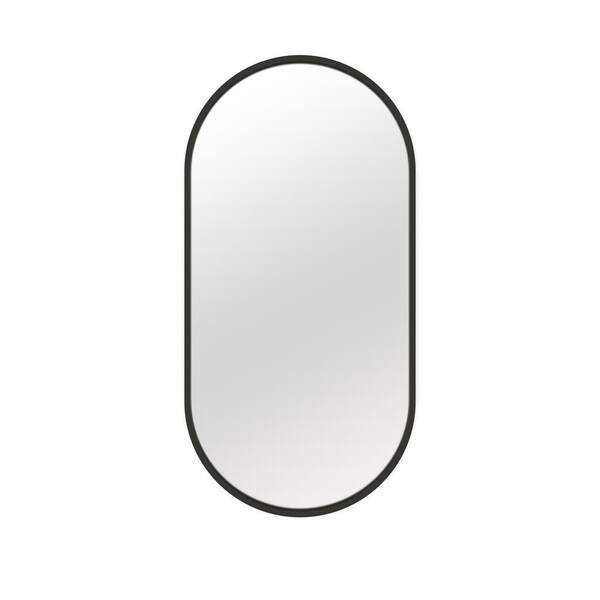 Dwell Home Inc Arden 16 in. W x 32 in. H Oval Pill Black Framed Mirror