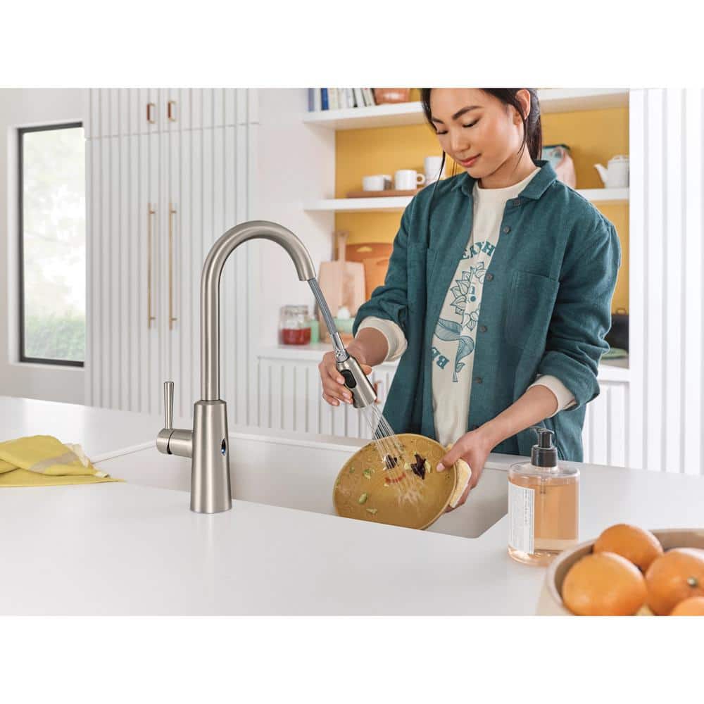 Stainless Steel Touchless Pull Down Kitchen Faucet with Spray
