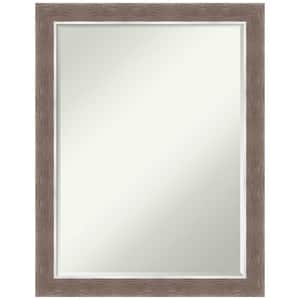 Noble Mocha 21.5 in. x 27.5 in. Petite Bevel Modern Rectangle Framed Bathroom Wall Mirror in Brown