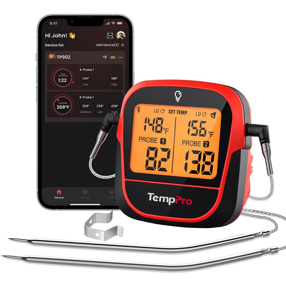TempPro Smart Bluetooth Meat Thermometer with Dual Probes for