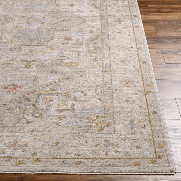 Avant Garde Taupe, Dark Brown, Medium Gray, Light Olive 2 ft. 7 in. x 10 ft. Modern Border Polyester Runner Area