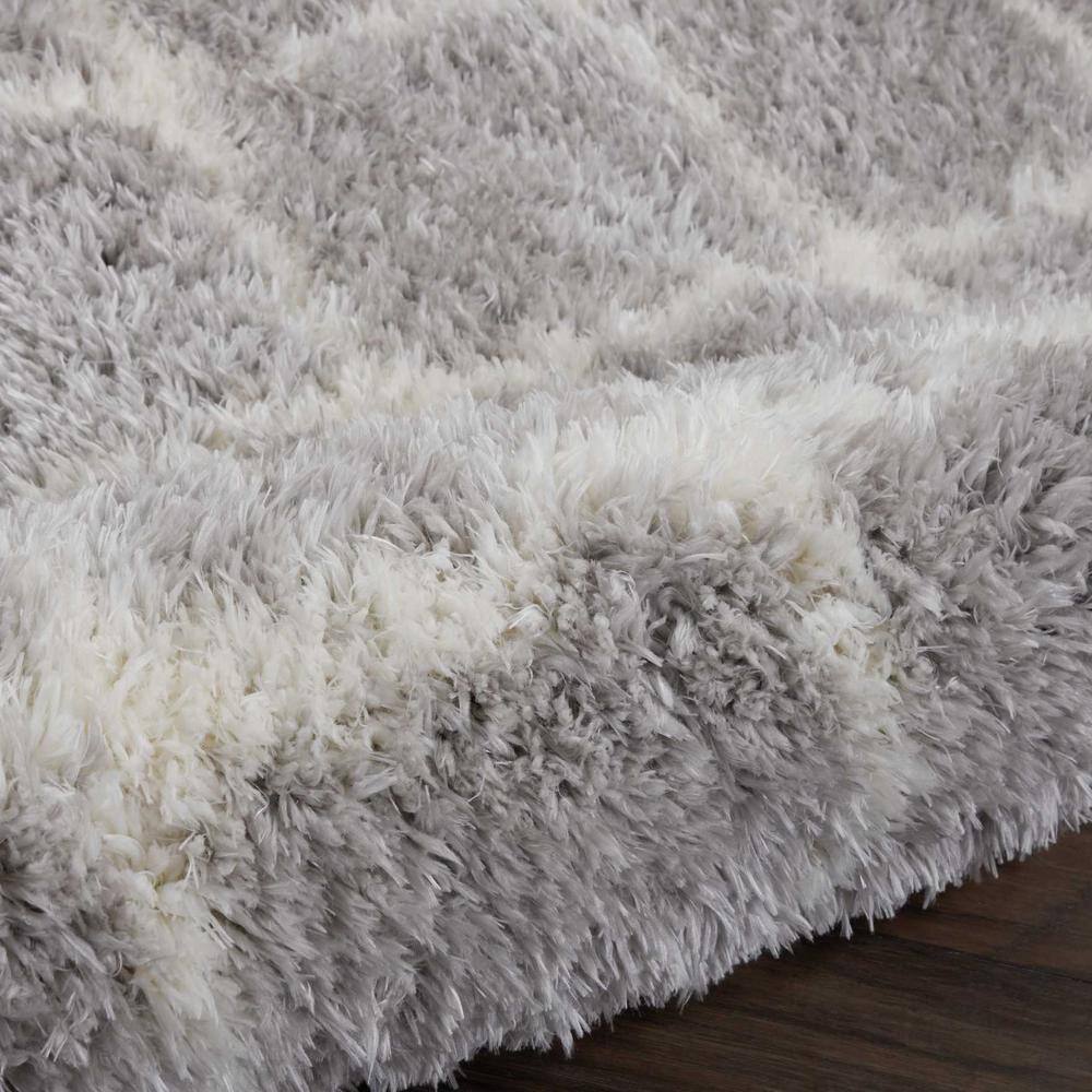 Ultra Plush Grey and Ivory Sheepskin Shag Area Rug, 8' x 10'