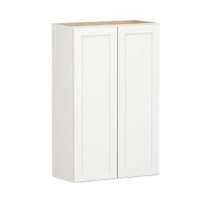 Shaker Full Overlay 27 in. W x 12 in. D x 42 in. H Plywood Assembled Wall Kitchen Cabinet in Linen White