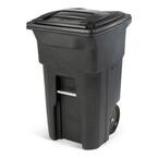 64 Gal. Greenstone Trash Can with Quiet Wheels and Attached Lid