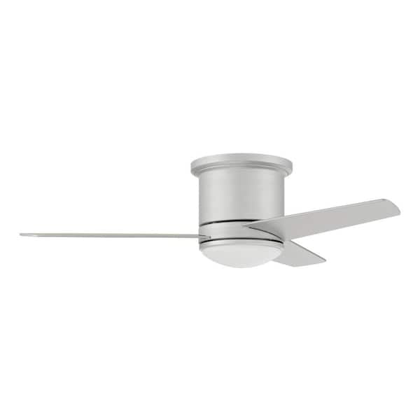 CRAFTMADE Cole II 44 in. Indoor/Outdoor Painted Nickel Ceiling Fan with Integrated LED Light and Remote/Wall Control Included