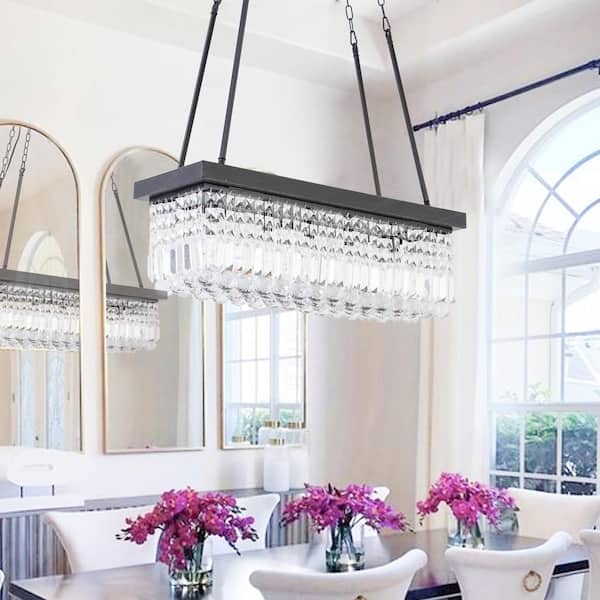 Albany 5-Light Black Coffee Beaded Crystal Chandelier