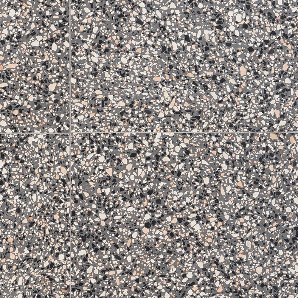 Italia Mora 24-in x 24-in Honed Gray Terrazzo Tile