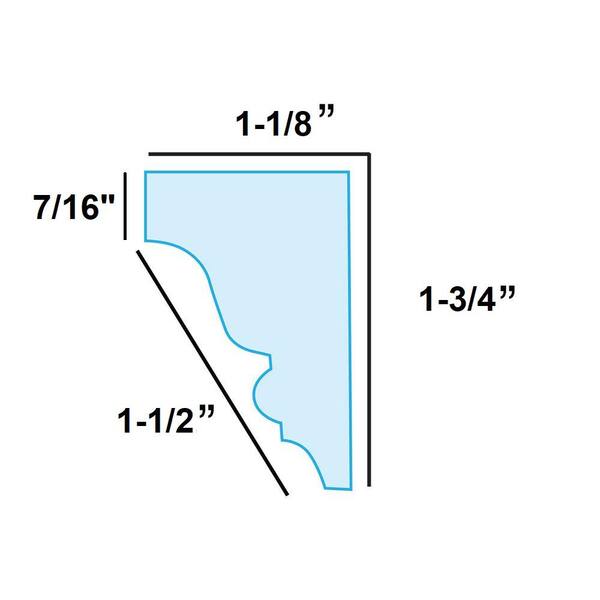 American Pro Decor 5APD10748 1-1/8 in. x 1-3/4 in. x 96 in. Recycled Polystyrene Solid Crown Moulding Pro Pack 80 LF (10-Pack) - 3