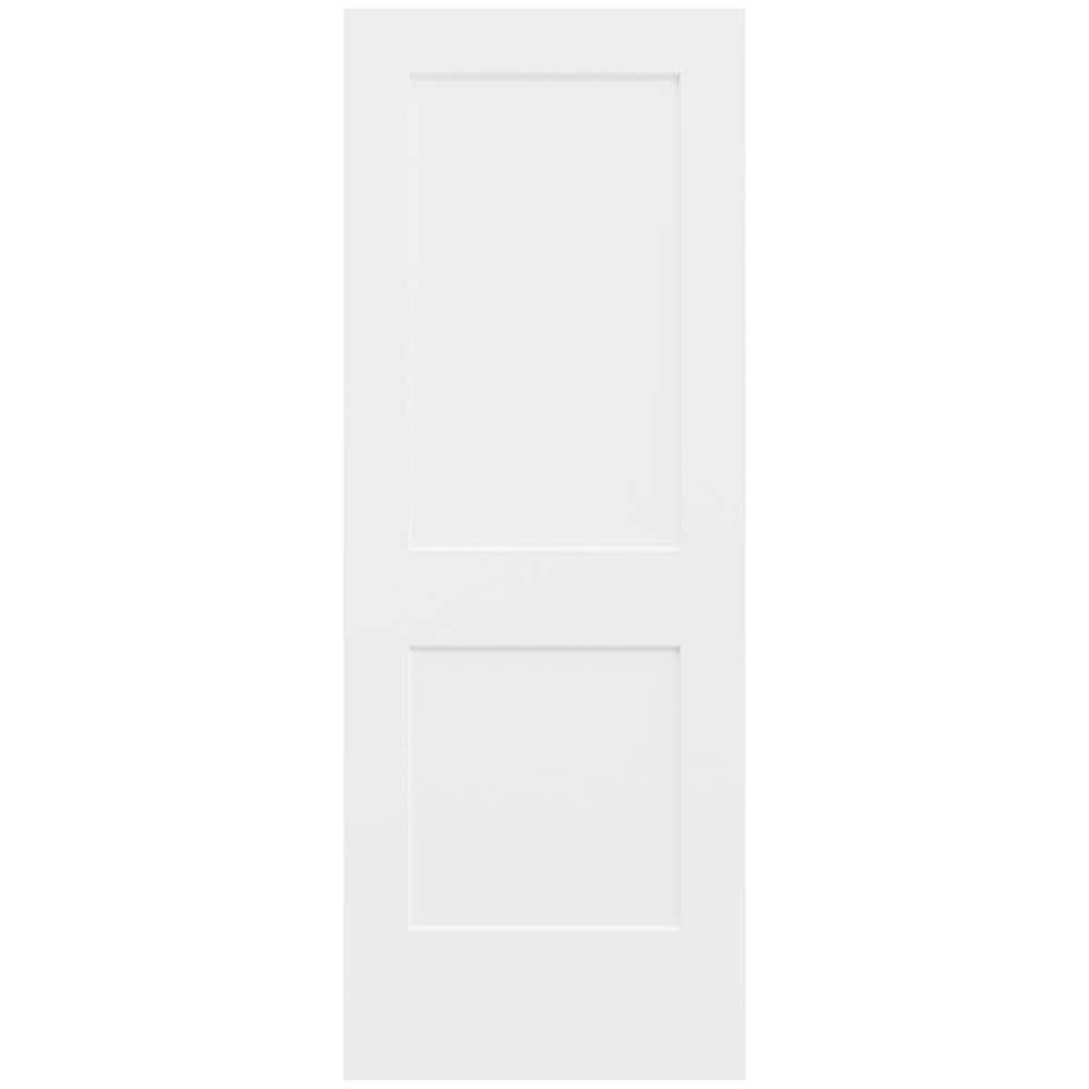 Primed White Solid Pine 2-Panel Interior Slab Door