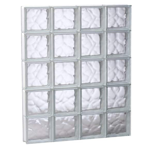 Clearly Secure 31 in. x 38.75 in. x 3.125 in. Frameless Wave Pattern Non-Vented Glass Block Window