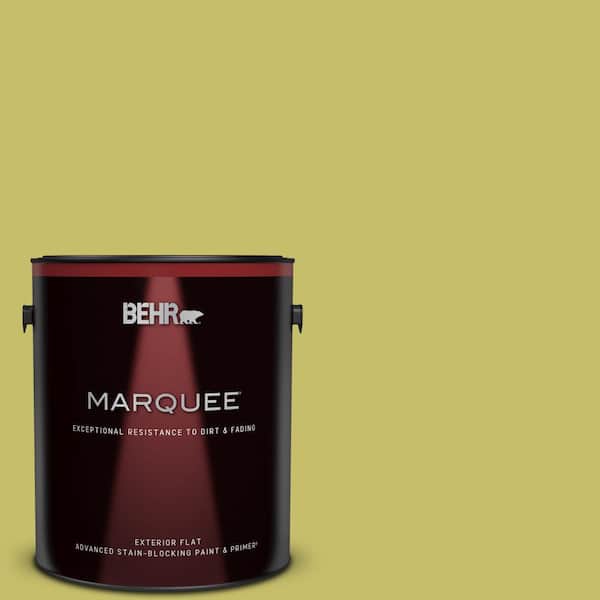 BEHR MARQUEE 1 gal. #P350-5 Go Go Lime Flat Exterior Paint & Primer