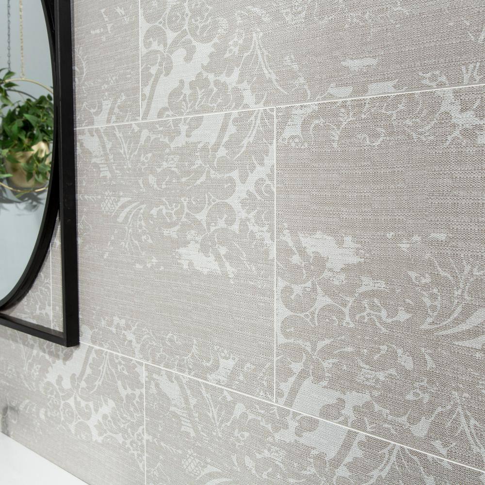 Woven Heather 25.6 in x 14.8 in Vinyl Waterproof Wall Tiles