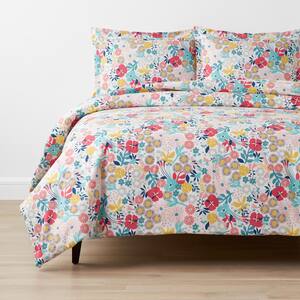 Company Kids Floral 2-Piece Multicolored Organic Cotton Percale Twin Duvet Cover Set