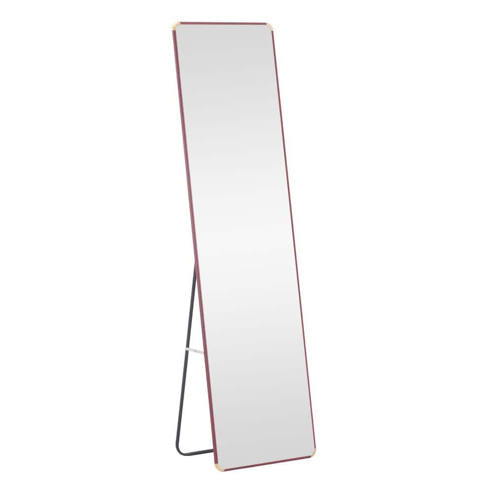 Brown 23 in. W x 65 in. H Rectangle Wood Standing or Wall Mounted Full Leng