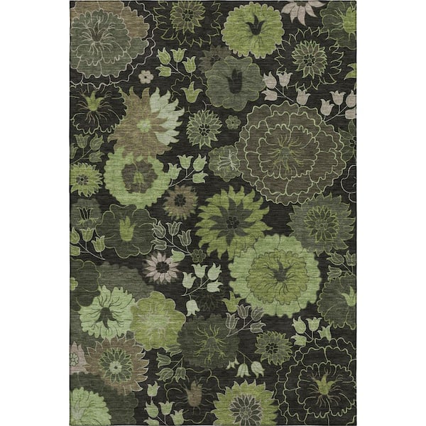 Mayfield Premium Machine Washable Abstract AMF2295 Green 10 ft. x 14 ft. Area Rug