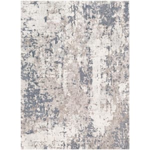 Safira Gray 5 ft. 3 in. x 7 ft. 3 in. Abstract Area Rug