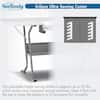 Diagram showing the adjustable sewing platform.