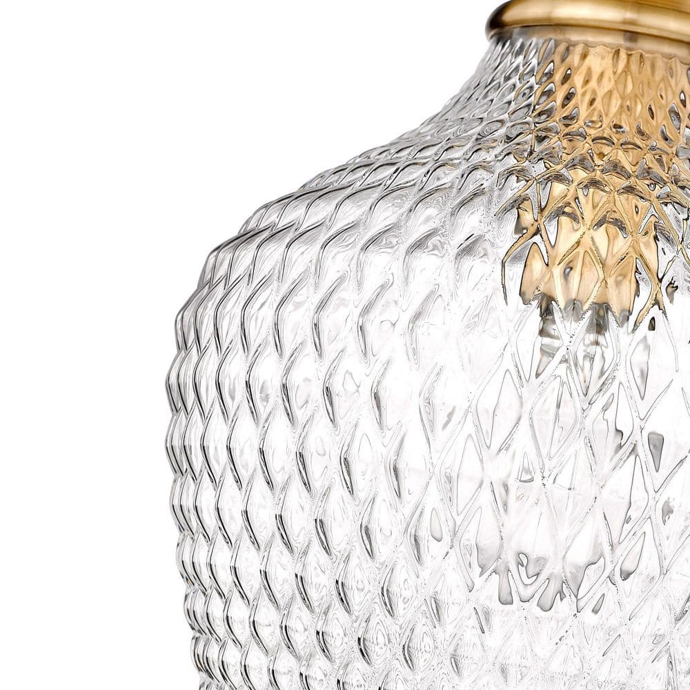 Modern Brushed Gold Glass Globe Pendant Lamp