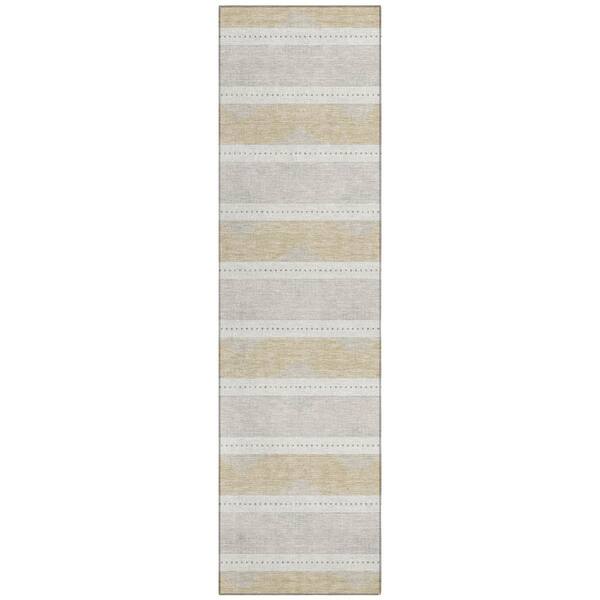 Chantille Machine Washable Indoor/Outdoor Abstract ACN3067 Ivory 2 ft. x 7 ft. Runner Rug