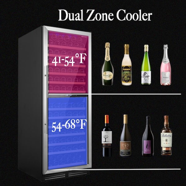 YUKOOL 24 Bottle Single Zone Freestanding Wine and Beverage Refrigerator W5875