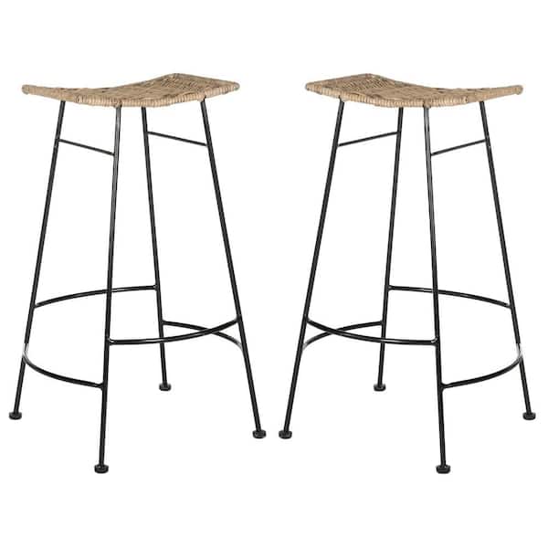 SAFAVIEH Atara 30 in. Gray Bar Stool (Set of 2)