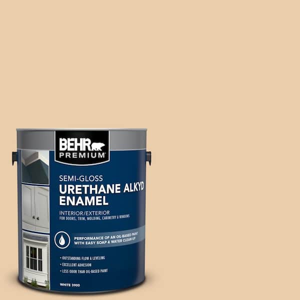 BEHR PREMIUM 1 gal. #AE-15 Wooden Peg Urethane Alkyd Semi-Gloss Enamel Interior/Exterior Paint