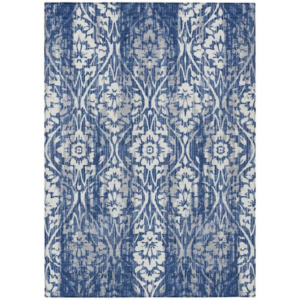 Chantille Machine Washable Indoor/Outdoor Abstract ACN2482 Navy 3 ft. x 4 ft. Area Rug
