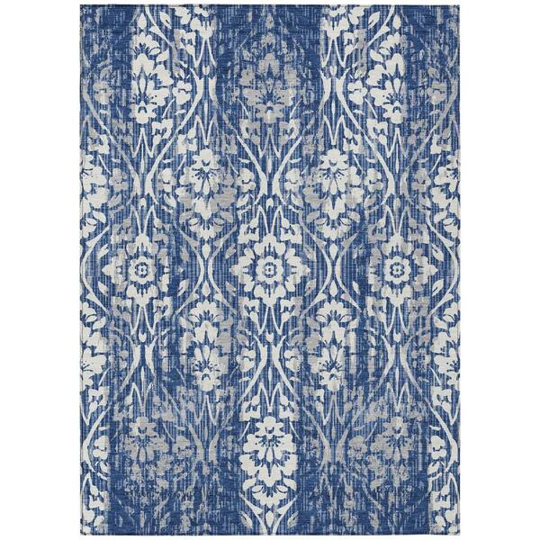 Chantille Machine Washable Indoor/Outdoor Abstract ACN2482 Navy 3 ft. x 5 ft. Area Rug