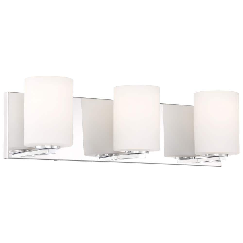 Oslo 22 in.Chrome LED Vanity Light Bar with Opal Glass Shade