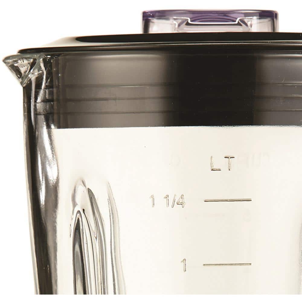 Black 12-Speed Countertop Blender with Borosilicate Glass Jug