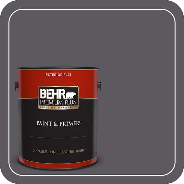 BEHR PREMIUM PLUS 1 gal. #MQ5-2 Dark Shadows Flat Exterior Paint & Primer
