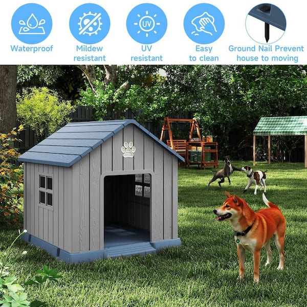 WTVWTV 40.87 in. W x 38.82 in. H x 37.8 in. D Resin Dog House Wall
