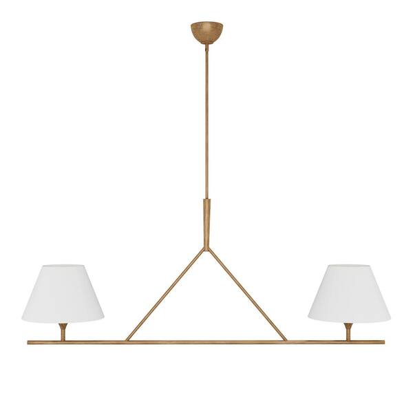 aiwen 54.33 in. 2Light Kitchen Island Linear Chandelier Classic Copper