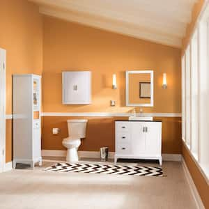 Shaelyn 37.25 in. W x 22 in. D x 34 in. H Bath Vanity Cabinet without Top in White