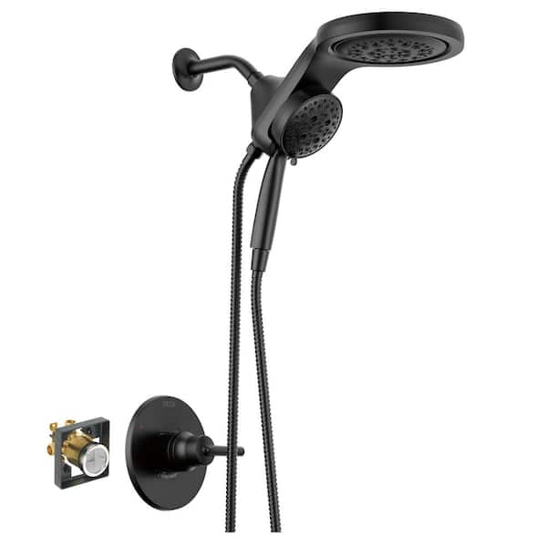 Delta Trinsic In2ition 5-Spray Wall Mount Dual Shower Head and Handheld Shower Head 2.5 GPM in Matte Black