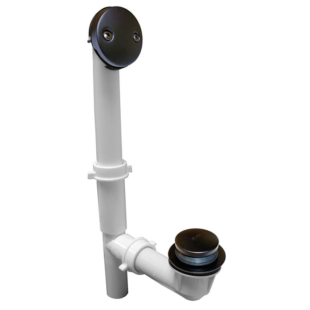 Toe Touch White Plastic Tubular 2-Hole Bath Waste and Overflow Tub Drain Full Kit in Oil Rubbed Bronze price history on PriceWatchPro
