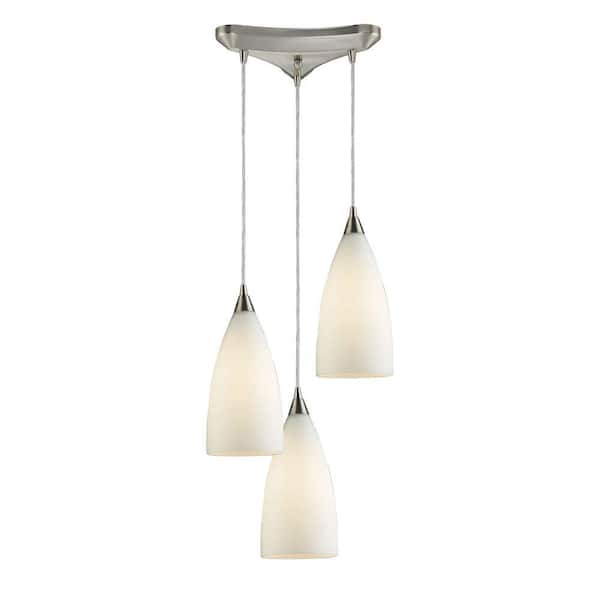 Titan Lighting Vesta 3-Light Satin Nickel Ceiling Pendant
