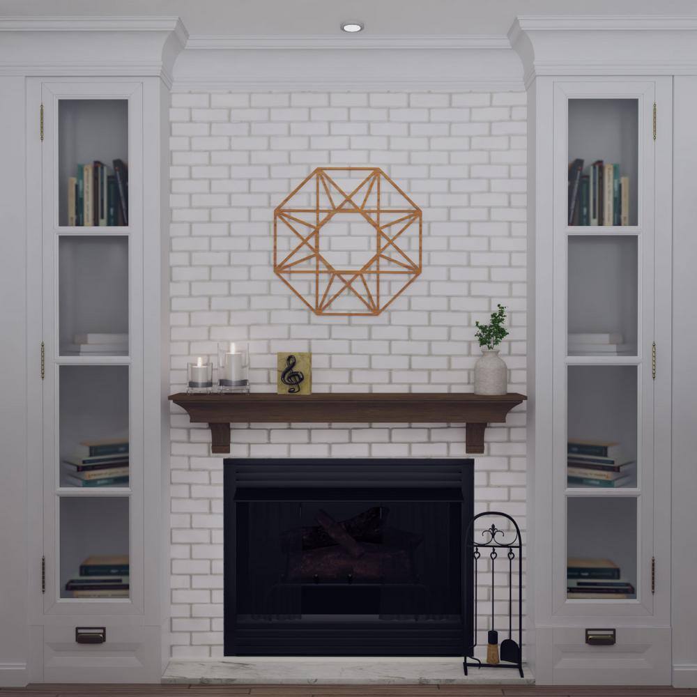 Cherry Wood Geometric Fretwork Ceiling Medallion, 18" Diameter