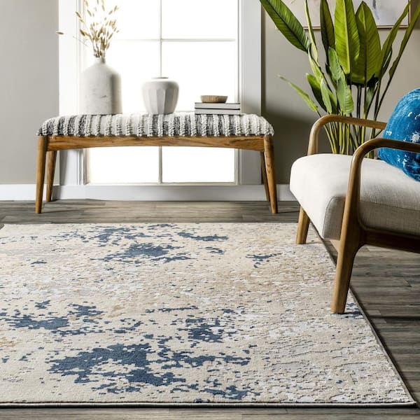  Calore Modern Abstract Area Rug Soft Distressed Rugs Non Slip  Indoor Carpet Print Floor Cover for Living Room Bedroom Dining Room  (Abstract/Grey, 6.5'x8.2') : Home & Kitchen