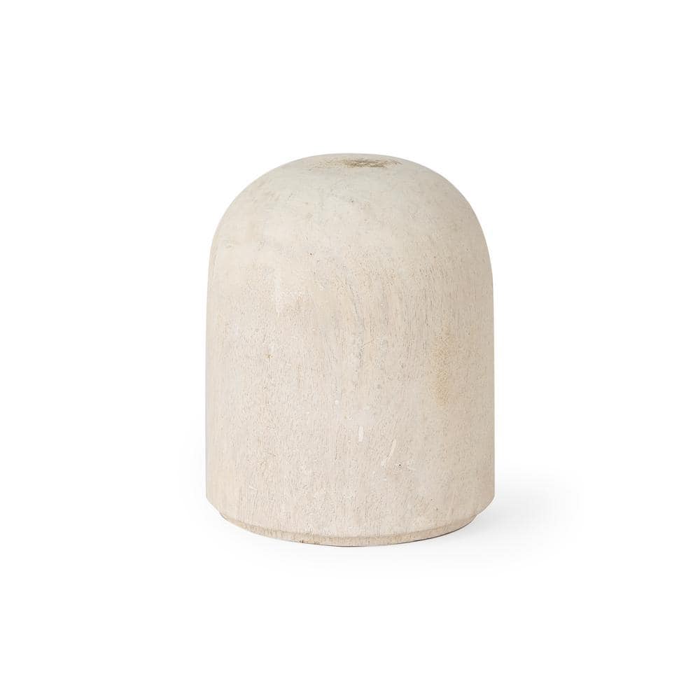 Knox Short White-Wash Wood Decorative Object