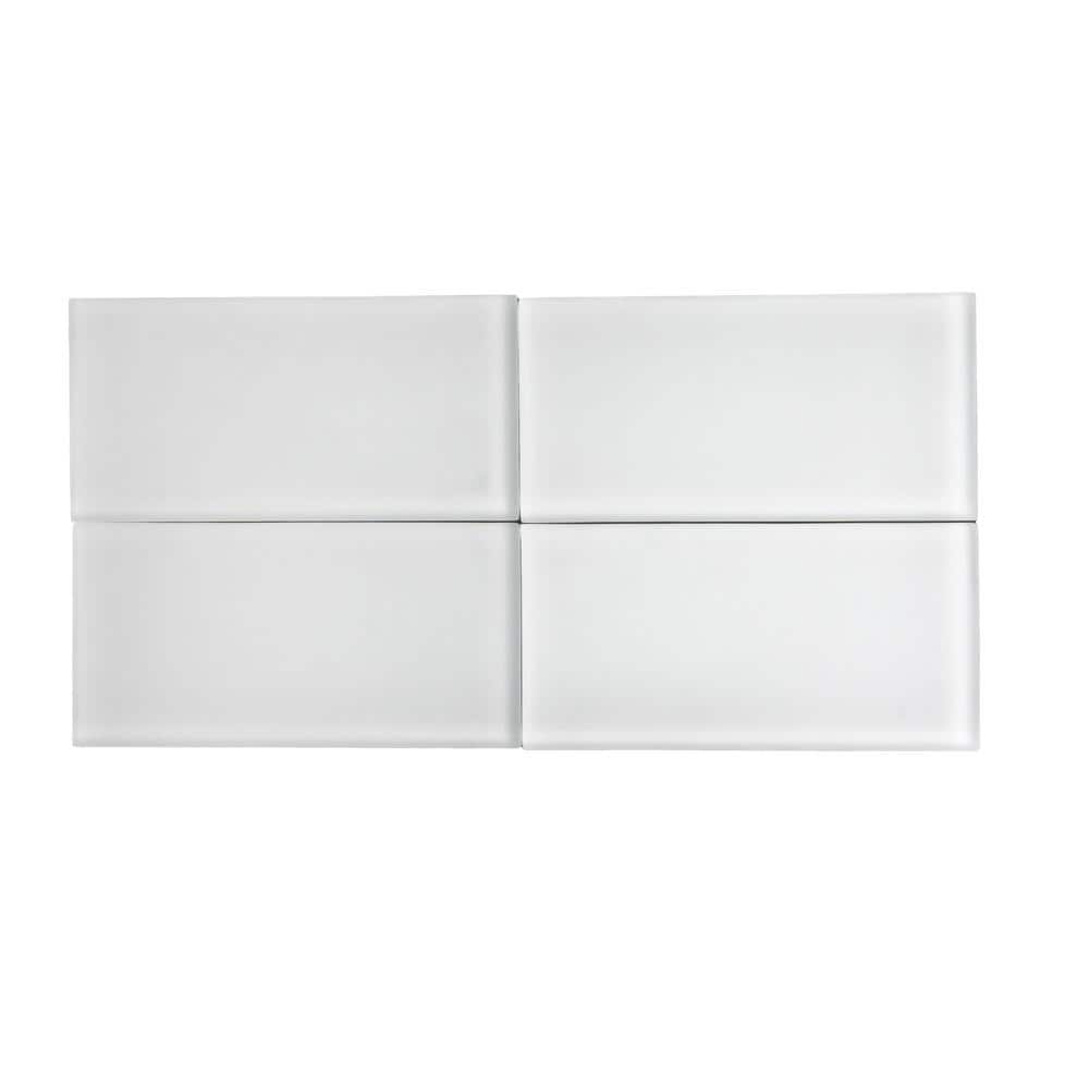 White Matte Glass Subway Wall Tile 3x6 Inch Pack