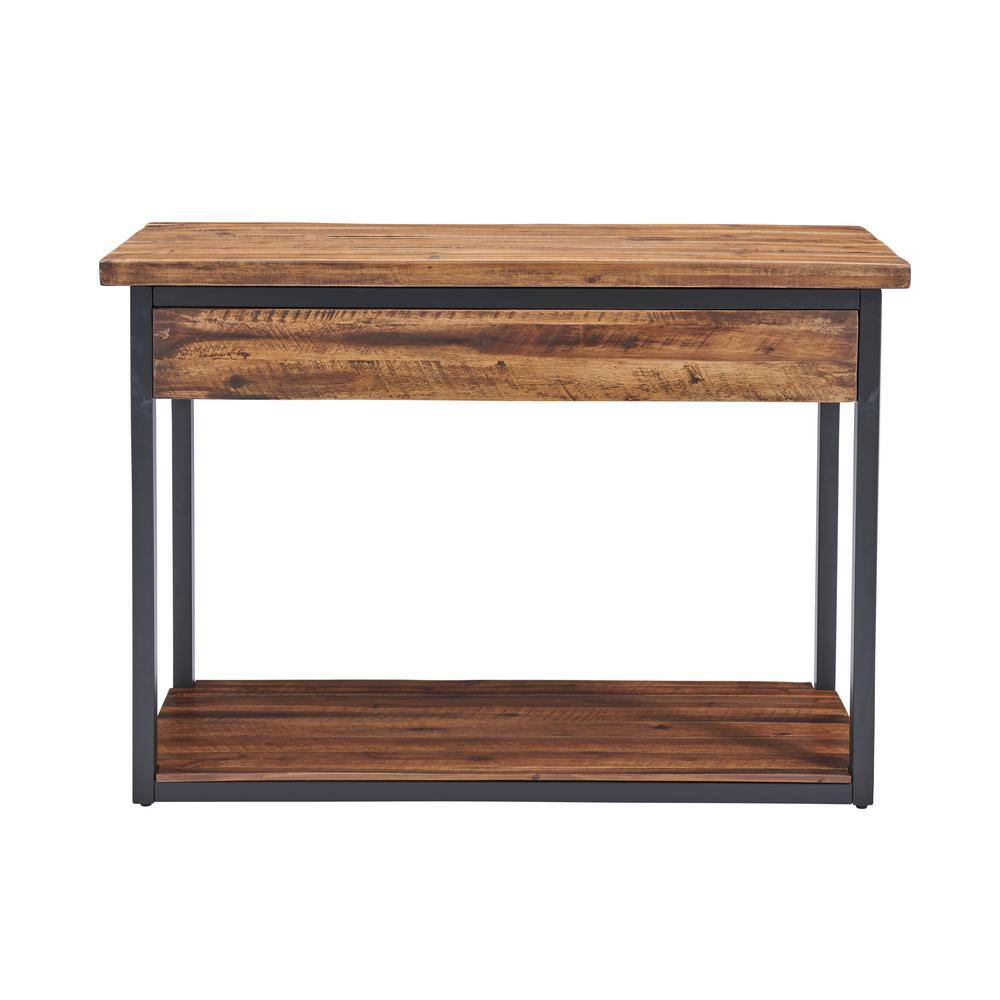 Claremont 46'' Rustic Wood and Metal Console Table with Storage
